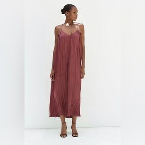 Zara Wrinkle Effect Midi Slip Dress Small
